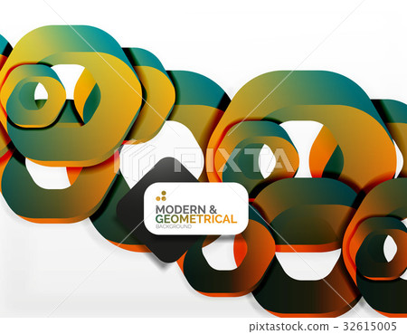 Geometric abstract background, cut chain shapes or 32615005