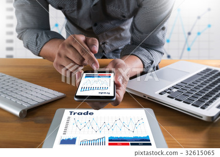 professionals working Trade  Finance Forex Graph  32615065