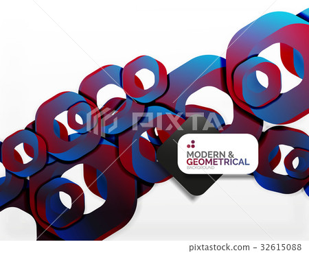 Geometric abstract background, cut chain shapes or 32615088