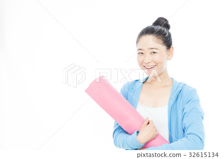 瑜伽健身圖像白背 32615134
