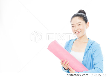 瑜伽健身圖像白背 32615135