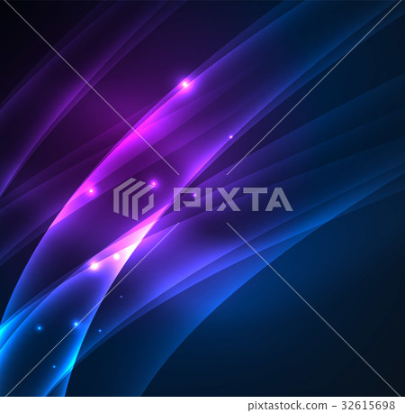 Energy lines, glowing waves in the dark, vector Energy lines, glowing waves in the dark, vector 32615698