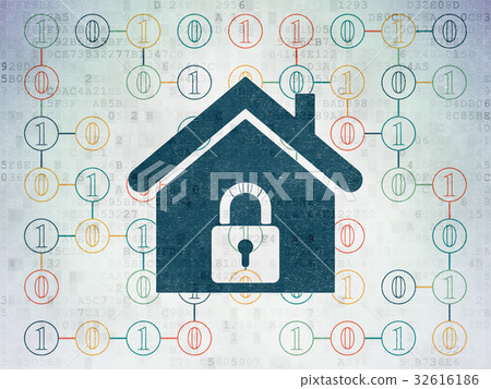 Business concept: Home on Digital Data Paper Business concept: Home on Digital Data Paper 32616186