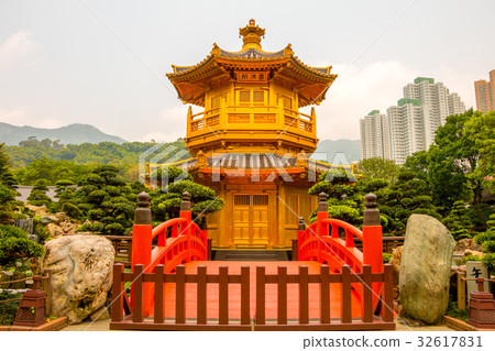Golden Pavilion in Nan Lian Garden of Hong Kong 32617831