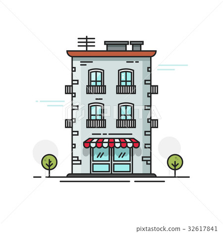 City building vector illustration flat cartoon City building vector illustration flat cartoon 32617841