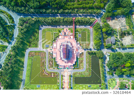 Aerial view of Ho kham luang traditional thai  32618464