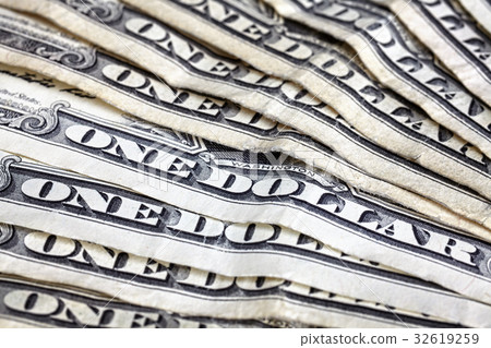 Close up of old one dollar bills. Close up of old one dollar bills. 32619259