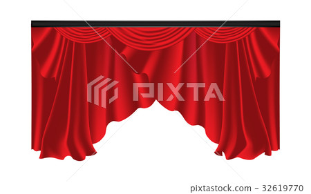 Red luxury curtains and draperies Red luxury curtains and draperies 32619770