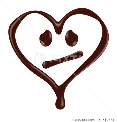 Chocolate heart shape smiley face Chocolate heart shape smiley face 32619773