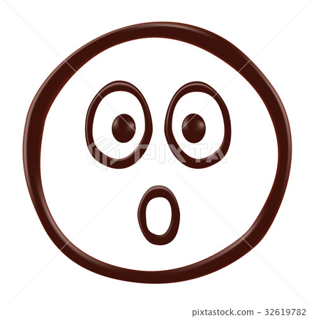 Chocolate smiley face on white background 32619782