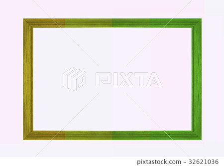 colorful wooden frame Isolated on white background 32621036