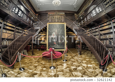 Library in Chateau Abbony in Oponice, Slovakia 32621142