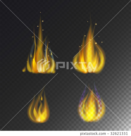 Fire flame hot burn vector icon warm danger and - Stock Illustration ...