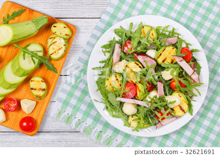 grilled zucchini, tomato greens easy salad grilled zucchini, tomato greens easy salad 32621691