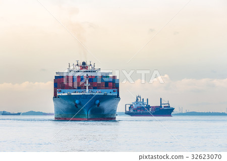 Industrial port container ship Industrial port container ship 32623070