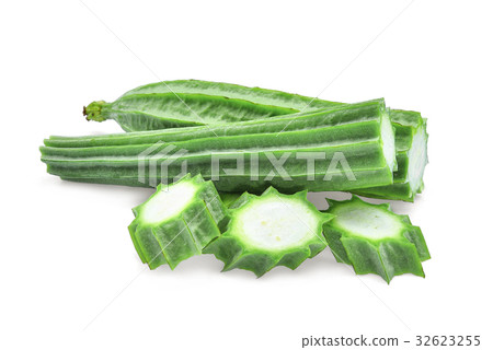 fresh green luffa acutangula isolated on white  32623255
