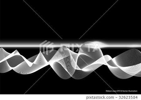 ribbon wave isolated on black background. ribbon wave isolated on black background. 32623584