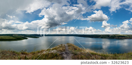 River canyon with green hills River canyon with green hills 32623623