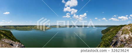 River canyon with green hills River canyon with green hills 32623624