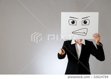 mad lady unhappy face on poster with criticize mad lady unhappy face on poster with criticize 32624784
