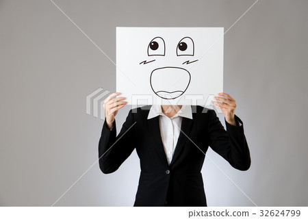 big laughing face illustration on blank board big laughing face illustration on blank board 32624799