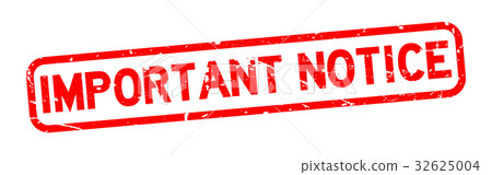 Grunge red important notice square rubber stamp 32625004