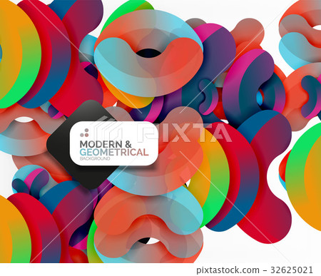 Abstract color geometric round shapes on white Abstract color geometric round shapes on white 32625021