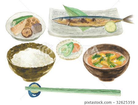 Baked fish set menu - Stock Illustration [32625359] - PIXTA