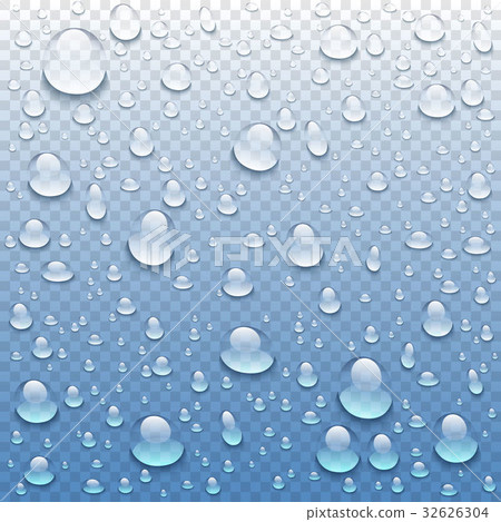 Vector realistic water drops on transparent - Stock Illustration ...