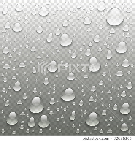Vector realistic water drops on transparent - Stock Illustration ...