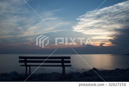Bench at sunset in Croatia Bench at sunset in Croatia 32627258