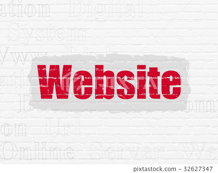Web design concept: Website on wall background 32627347