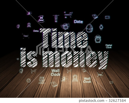 Timeline concept: Time Is money in grunge dark 32627384