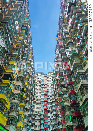 Colorful crowded apartment in hong kong china Colorful crowded apartment in hong kong china 32627929