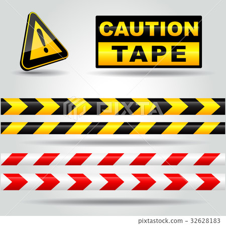 caution tape on white background 32628183