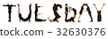 Black dressed people forming TUESDAY word 32630376