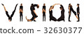 Black dressed people forming VISION word 32630377