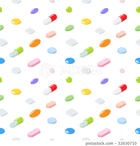 Seamless pattern medical pills, tablets, capsules. 32630710
