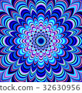 Neon blue geometric mandala, raster 32630956