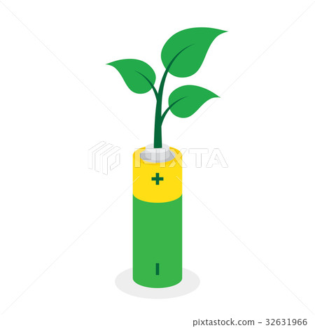 Leaves growing from battery Leaves growing from battery 32631966
