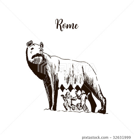 Capitoline Wolf. Rome city symbol. she-wolf t Capitoline Wolf. Rome city symbol. she-wolf t 32631999