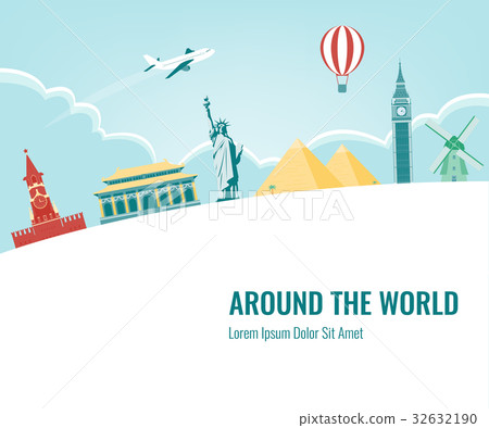 Travel composition with famous world landmarks Travel composition with famous world landmarks 32632190
