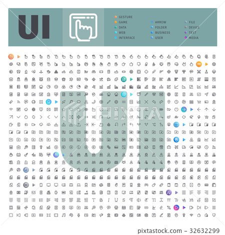 User Interface Thematic Collection of Line Icons User Interface Thematic Collection of Line Icons 32632299