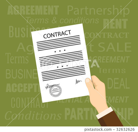 Man hand with a contract - Stock Illustration [32632626] - PIXTA