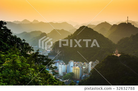 Sunset over Cat ba island of Vietnam, Asia Sunset over Cat ba island of Vietnam, Asia 32632788