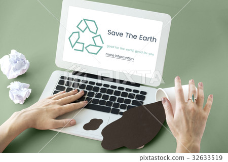 Recycle concept word on a device screen 32633519