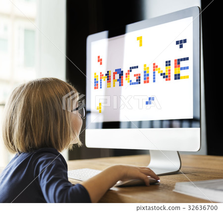 8 bit words illustration of creativity art design ideas 32636700