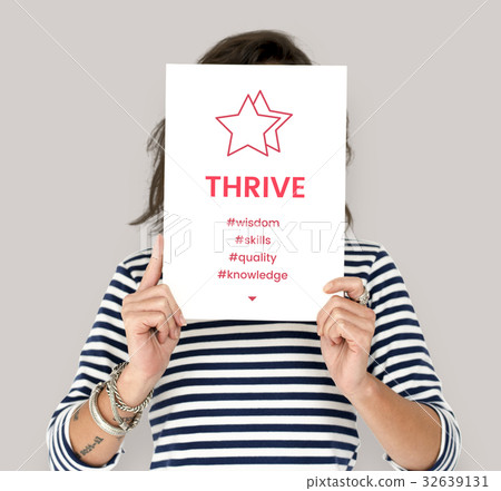 People holding Placard with star development icon 32639131