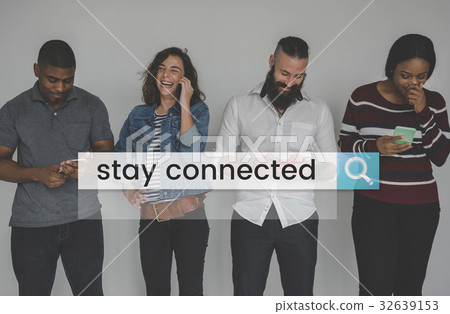 Stay Connect Everywhere Word in Search Bar Magnifying Glass Graphic Stay Connect Everywhere Word in Search Bar Magnifying Glass Graphic 32639153