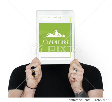 People showing travel adventure outdoors exploration hills graphic icon People showing travel adventure outdoors exploration hills graphic icon 32639162